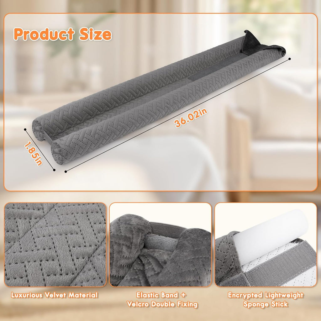 Premium Velvet Under Door Draft Stopper, Adjustable Windproof Seal