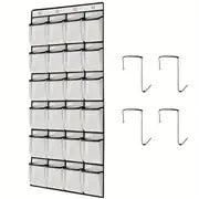 Clear Over The Door Shoe Organizer with 24 Fabric Pockets