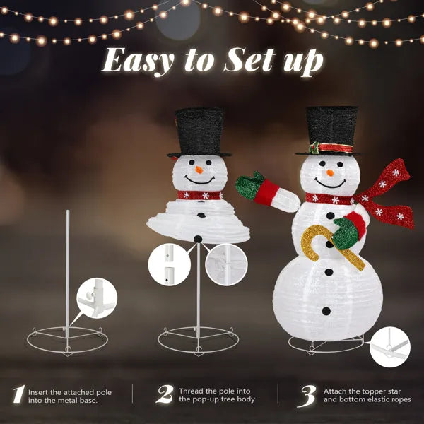 4 ft Lighted Pop-Up Snowman