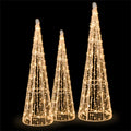 3-Piece Pre-Lit Christmas Cone Trees