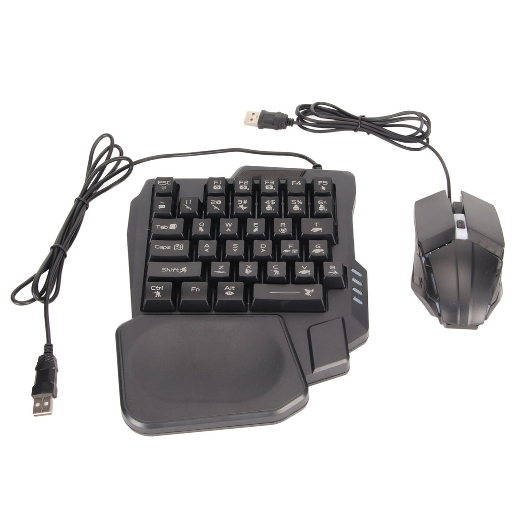 Half Hand Gaming Keyboard And Mouse Combo Wired Gaming Mouse