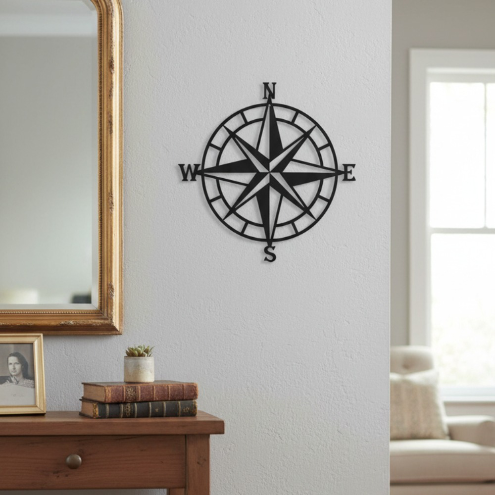 Metal Compass Rose Wall Art