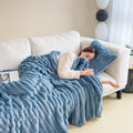 Double-Sided Bubble Velvet Throw Blanket