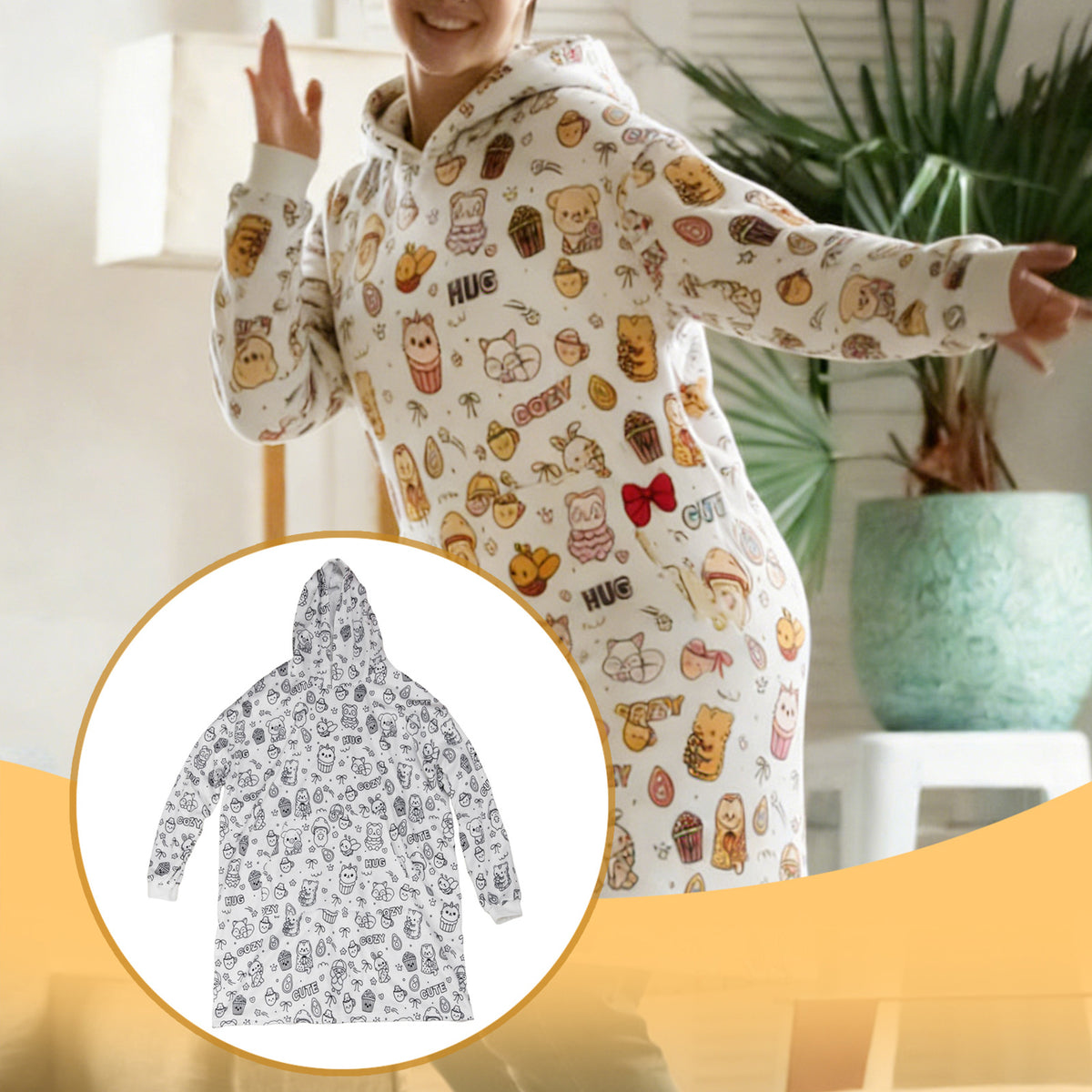 Color-Your-Own Hoodie Blanket
