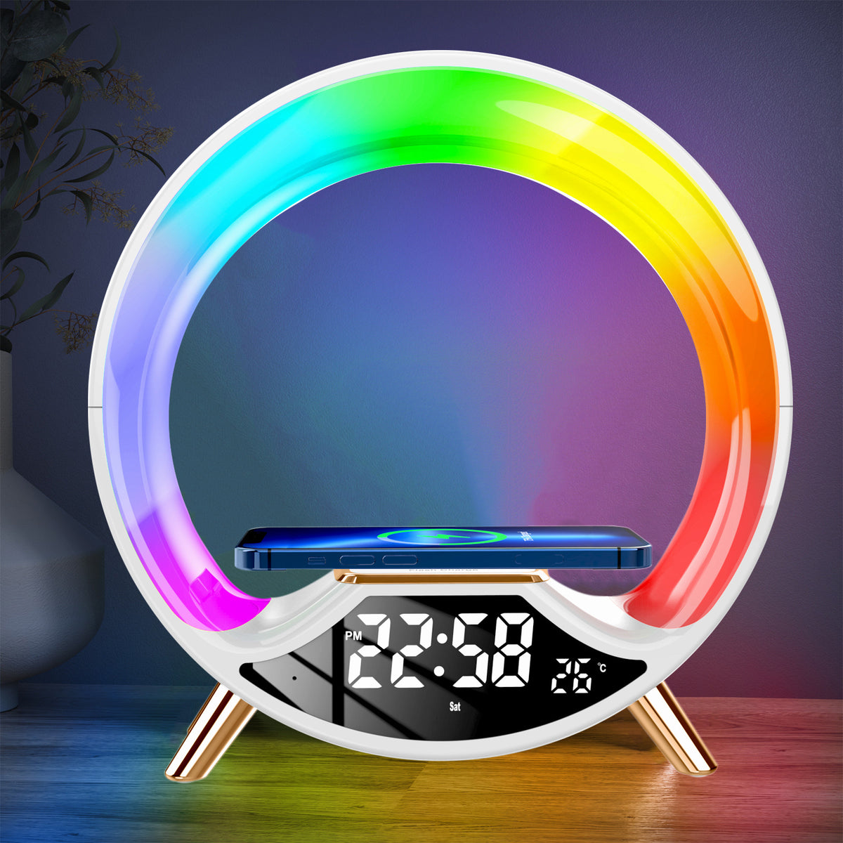3-in-1 Wireless Charger Bluetooth Speaker Night Light