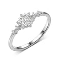 S925 Sterling Silver Moissanite Snowflake Ring 16-Stone Pave D Color