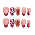 Christmas Gingerbread & Snowflake Press-On Nails - 24 Pieces