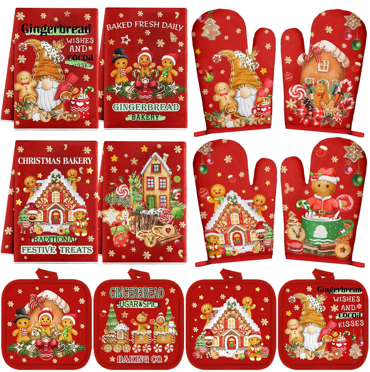 12 Pack Christmas Kitchen Accessories Set