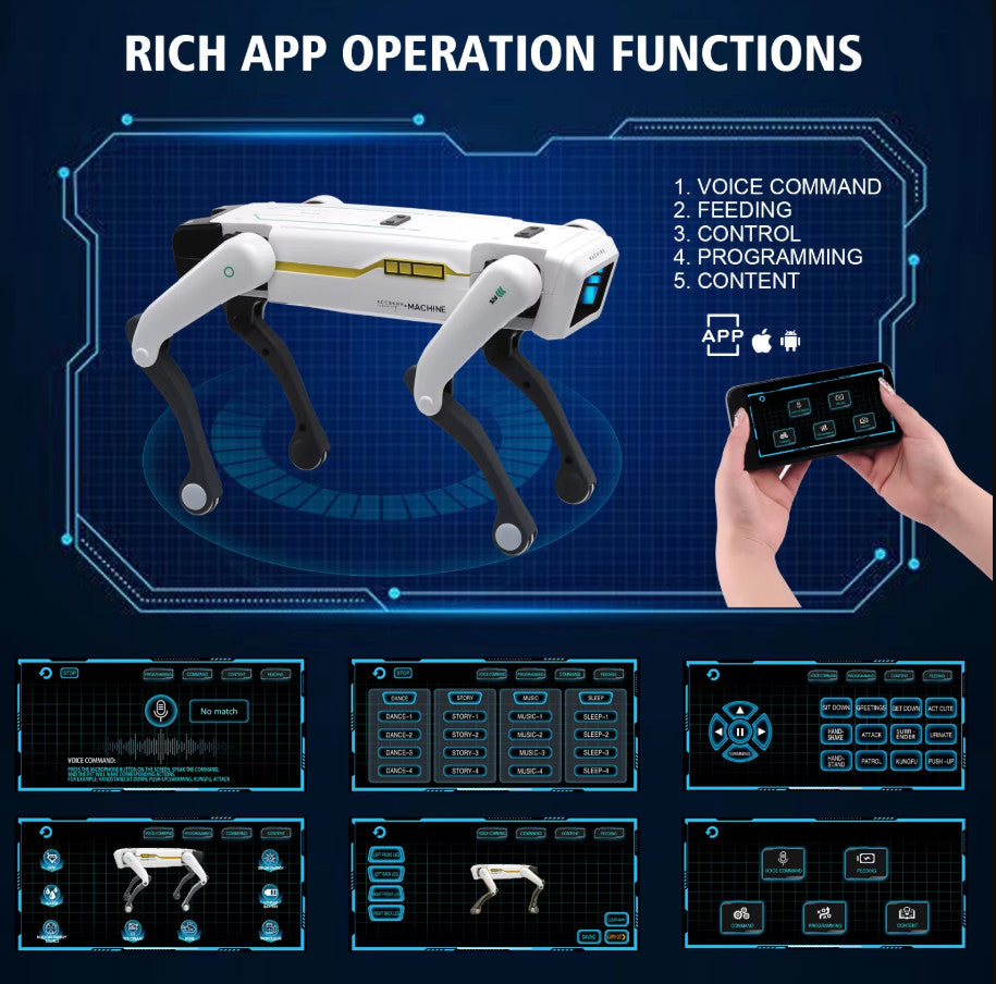 Intelligent AI RC Robot Dog Voice Dialogue APP Remote Control Programming Singin
