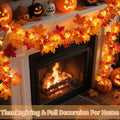 10FT 50 LED Fall Garland With Lights, Battery Operated Timer Garland