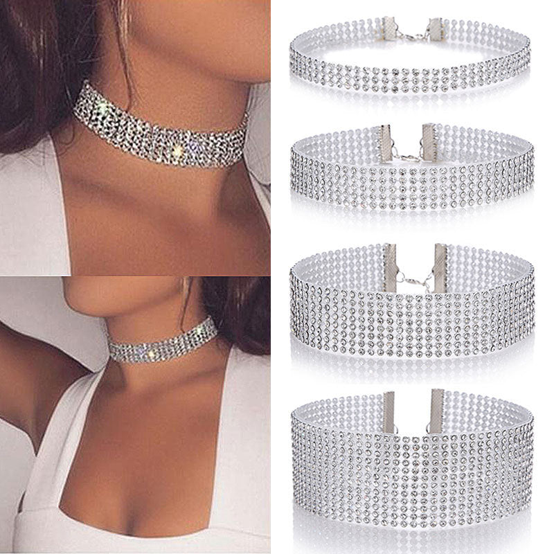 Women's Crystal Rhinestone Choker Necklace