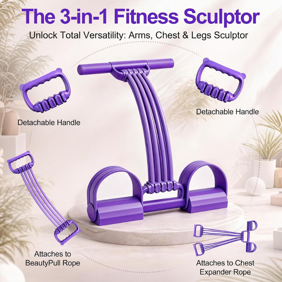 Multifunction Foot Pedal Resistance Bands With Handles, 3 In 1