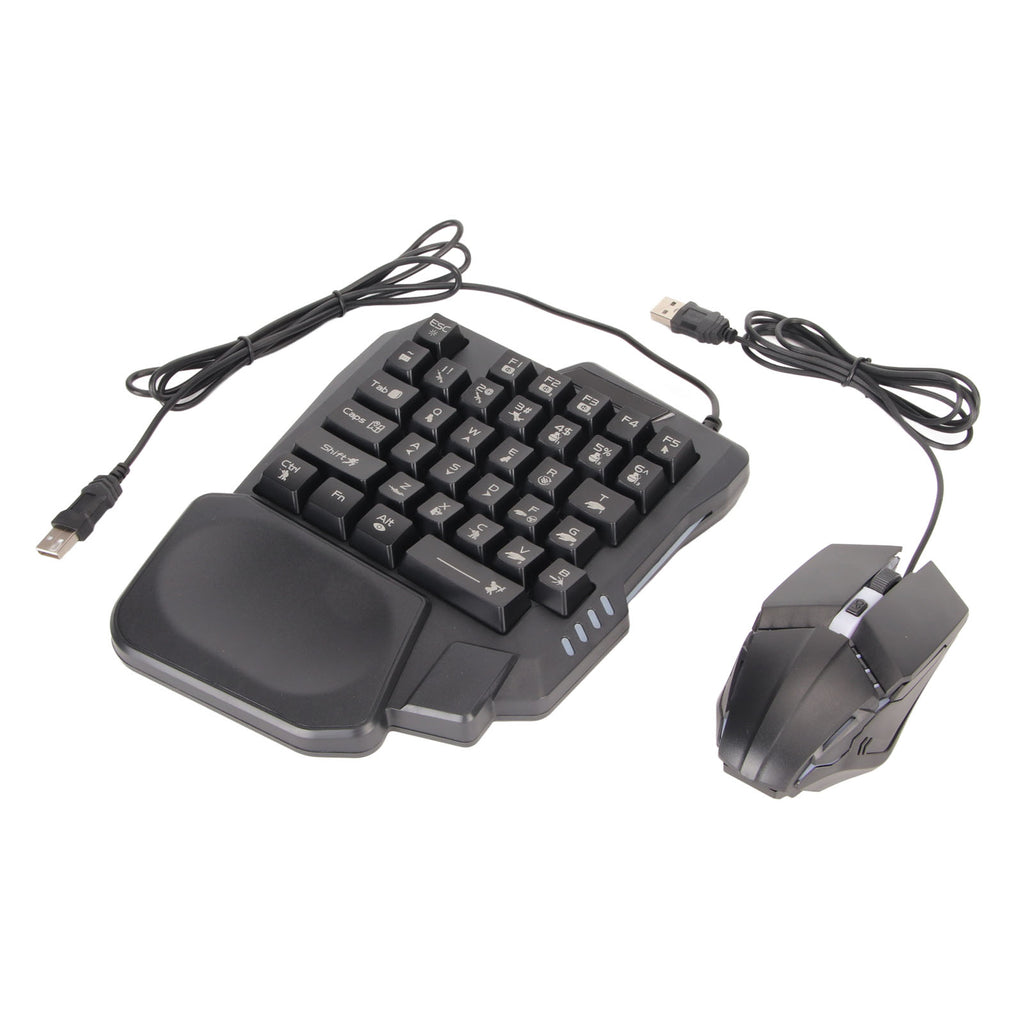 Half Hand Gaming Keyboard And Mouse Combo Wired Gaming Mouse