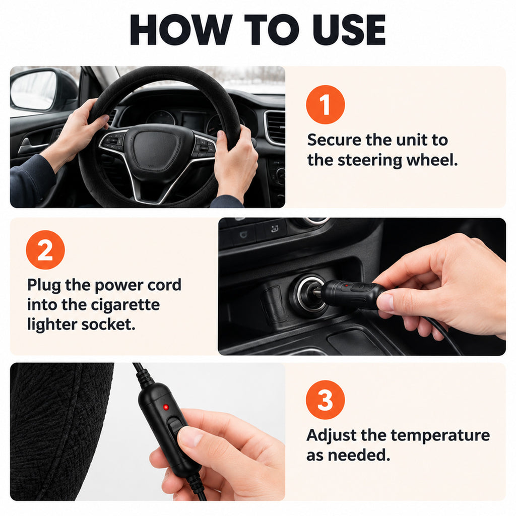 Universal Heated Car Steering Wheel Cover