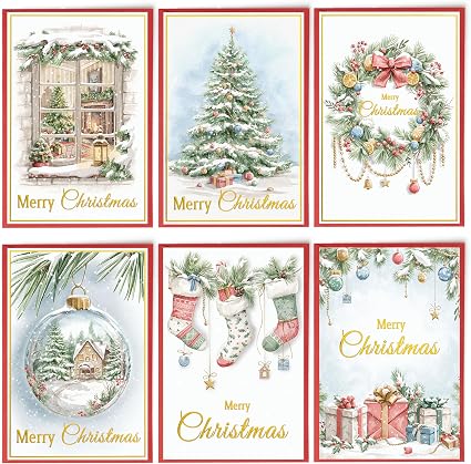 24-Pack Christmas Greeting Cards With Envelopes