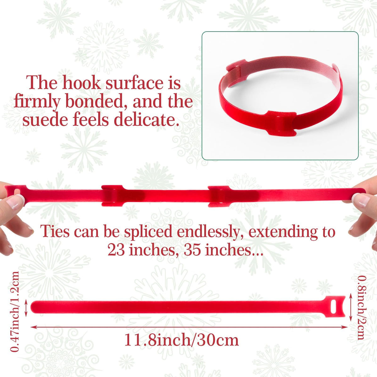100 Pcs Christmas Garland Ties 12Inch Adjustable Holiday Garland