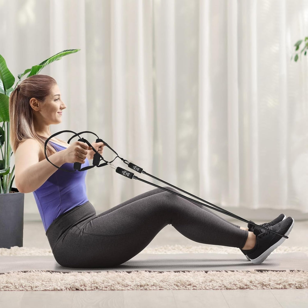 Pilates Bar Kit With 6 Resistance Bands Home Gym Fitness Training Workout Set