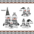 Grey Snowman Christmas Table Decoration