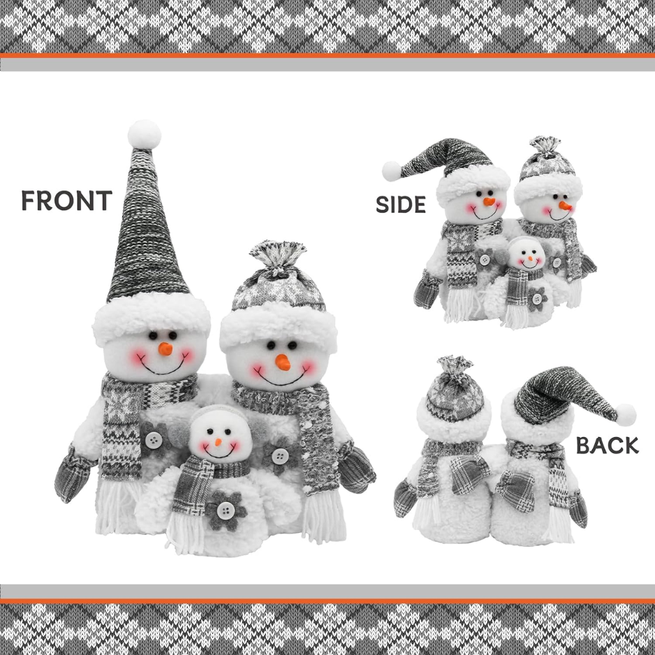 Grey Snowman Christmas Table Decoration