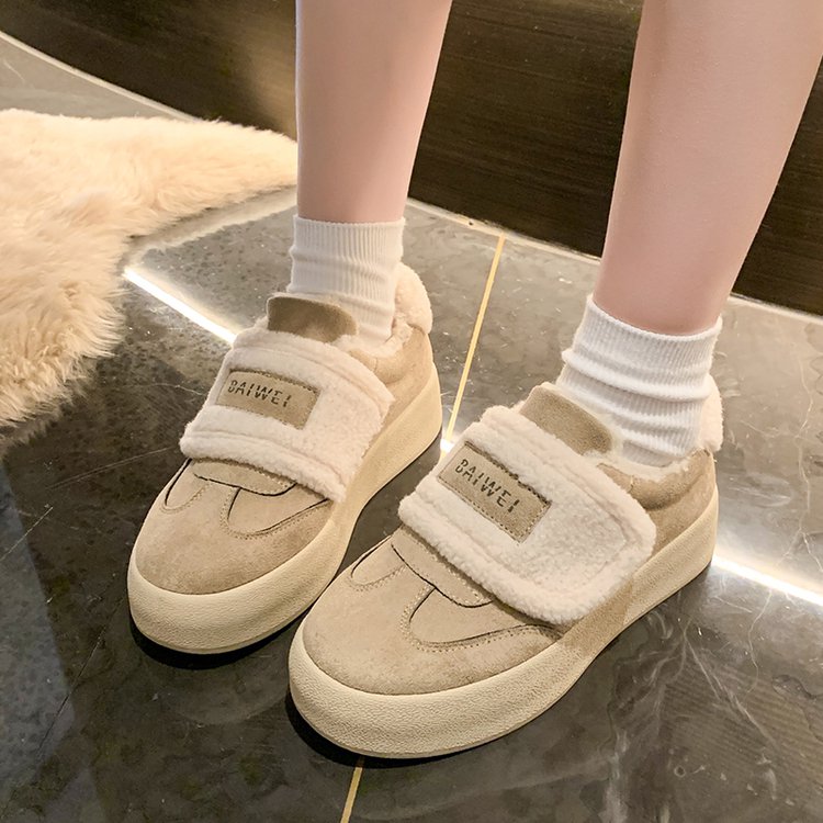 Velcro And Velvet Outer Warm Snow Boots