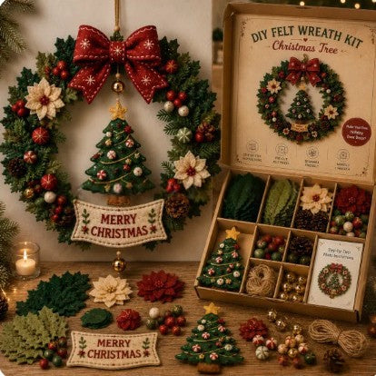 Felt Christmas Wreath Weaving DIY Kit