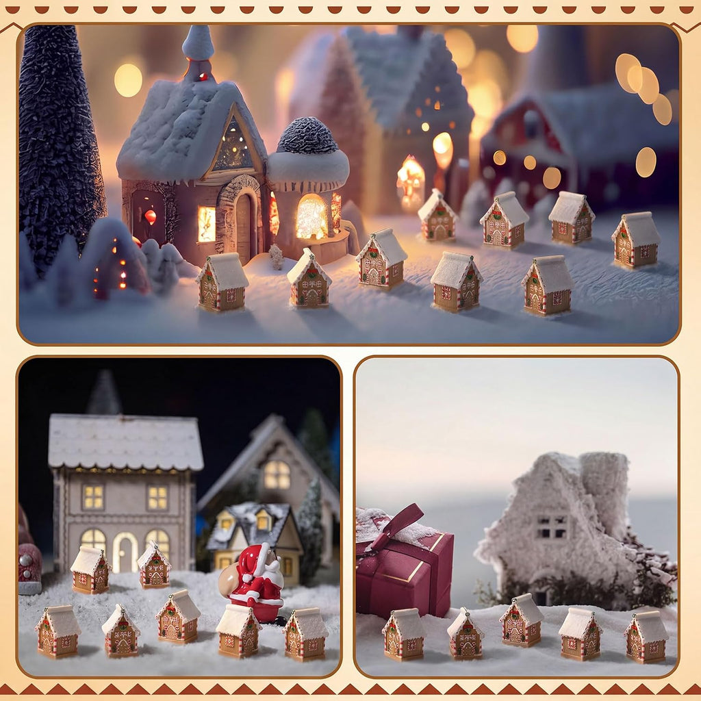 50 Pack Mini Christmas Gingerbread House Figurines