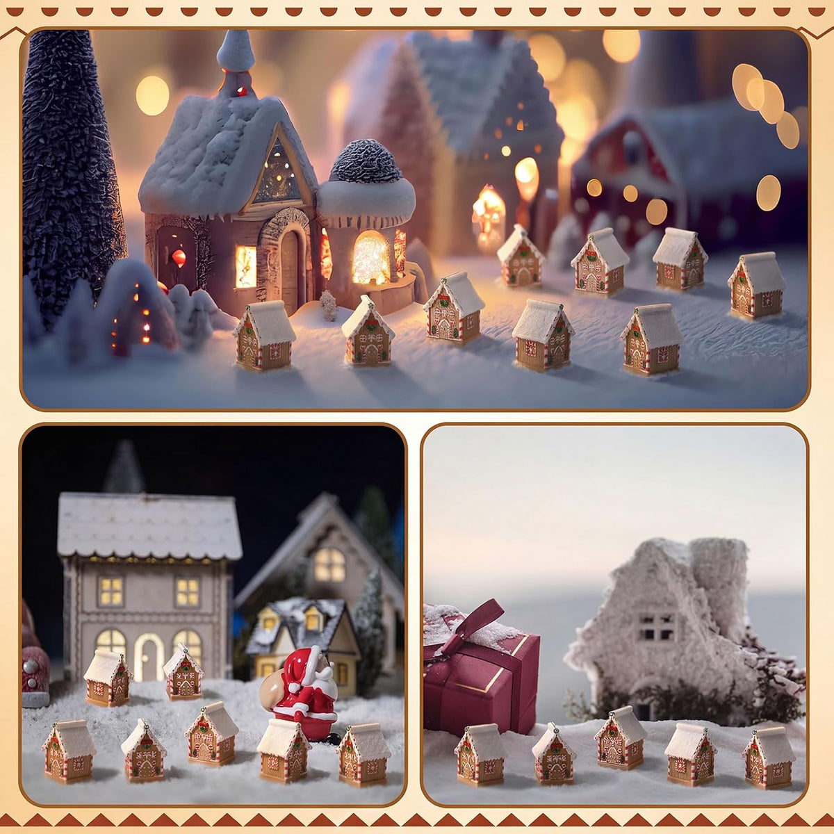 50 Pack Mini Christmas Gingerbread House Figurines