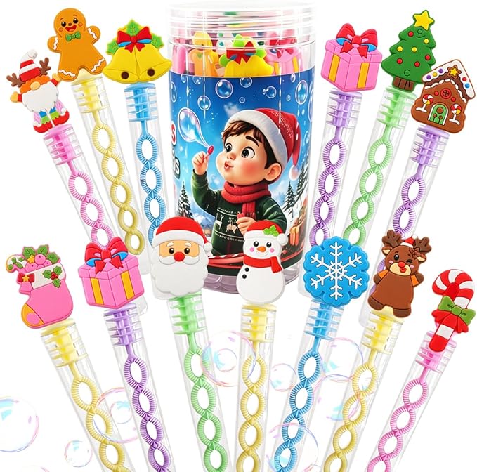 24-Pack Mini Christmas Bubble Wands
