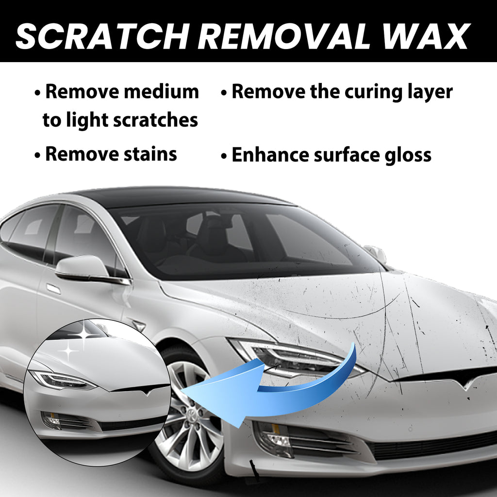 Car Scratch Repair Wax, Auto Paint Scratch Remover With Sponge & Towel, Restores Faded Car Paint, Removes Oxidation Stains Water Marks