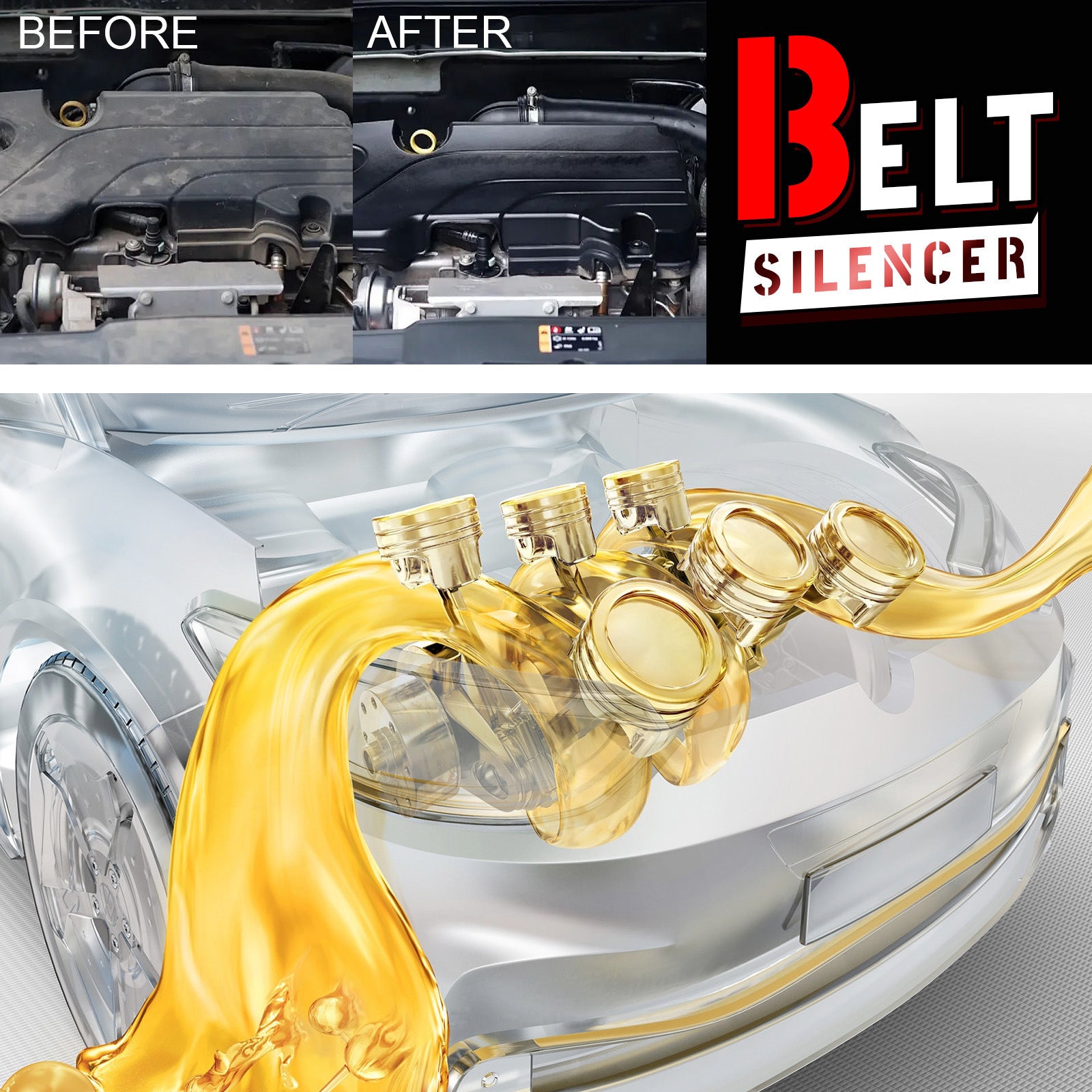 Homonth Car Engine Belt Noise Reducer, Car Engine Belt Noise Elimination, Maintenance And Lubrication Agent