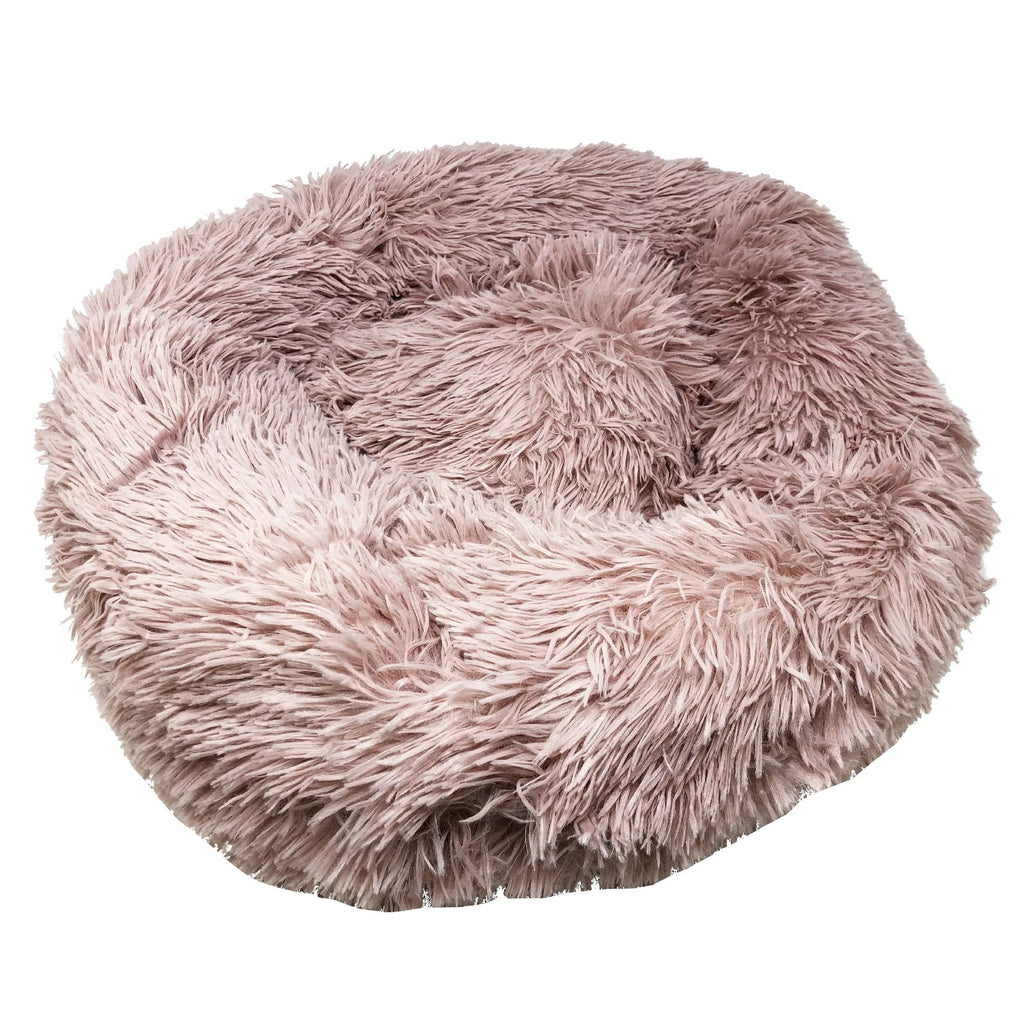 Plush Round Raised-Edge Dog Bed