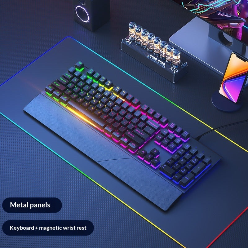 Silent Wired Desktop Keyboard with Mechanical Feel