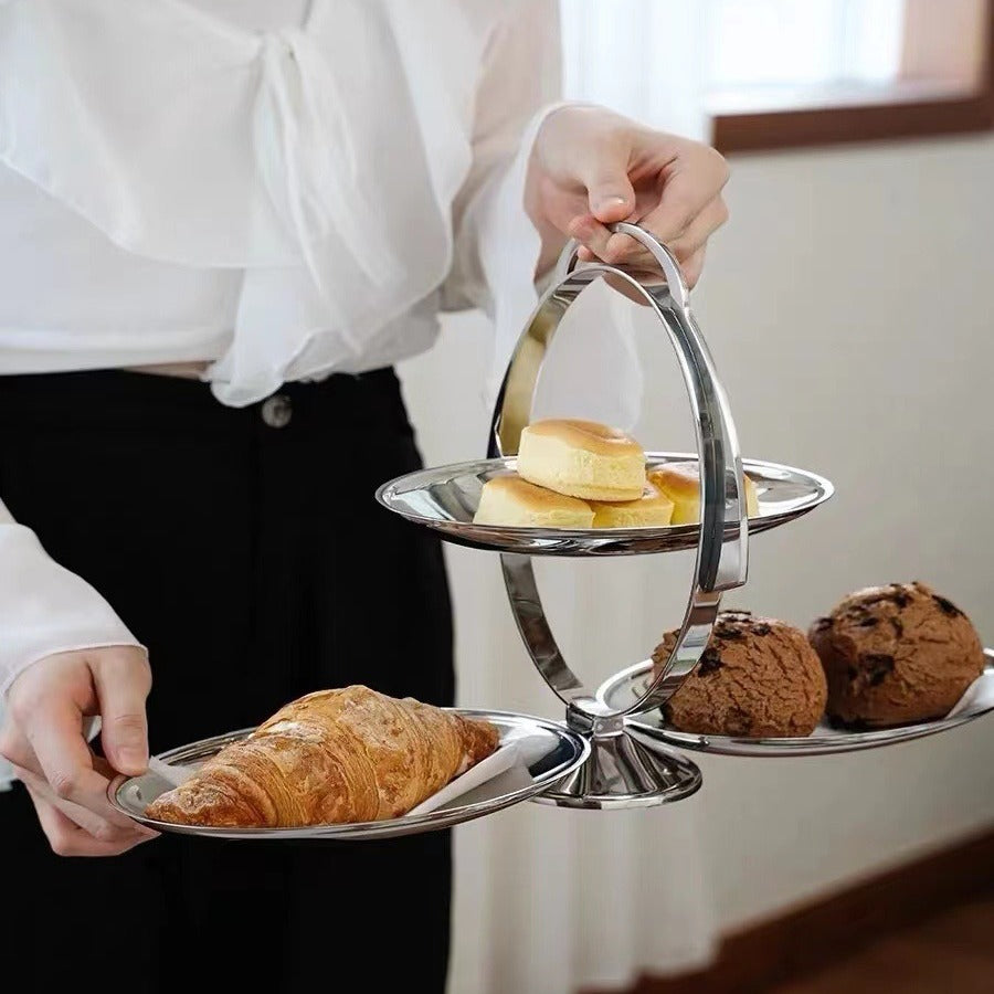 Nordic Entry Luxury Home Style Design Double Folding Storage Dim Sum Plate