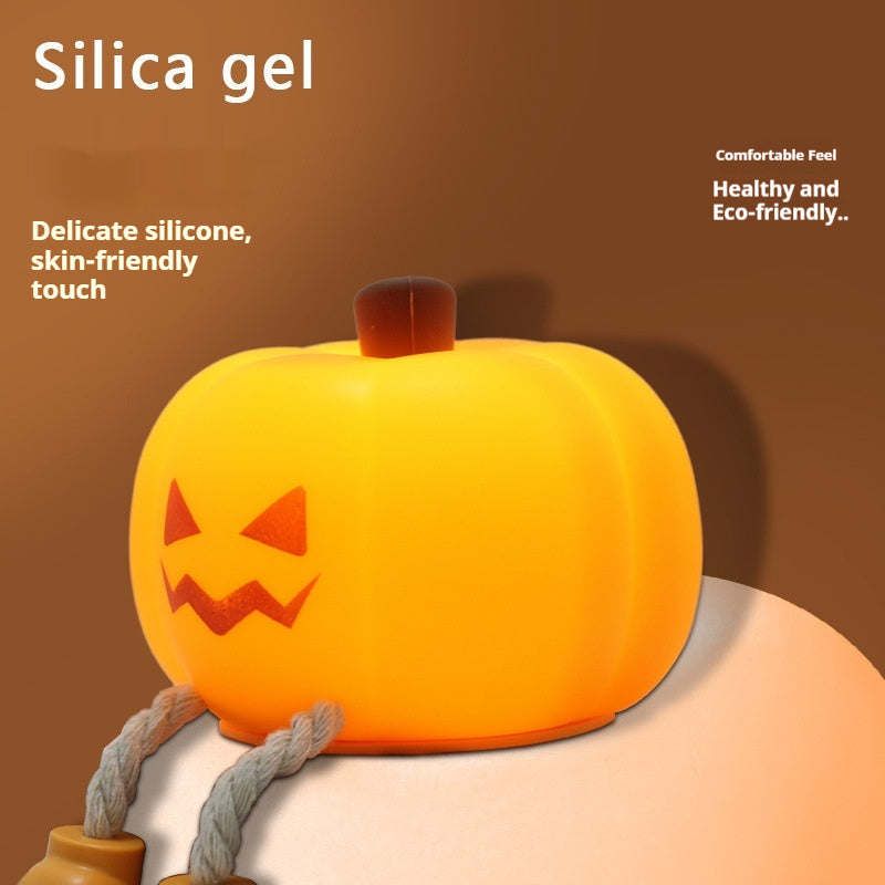 Silicone Pumpkin Night Light, Rechargeable & Dimmable