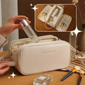 U-Shaped Double Zipper Cosmetic Bag