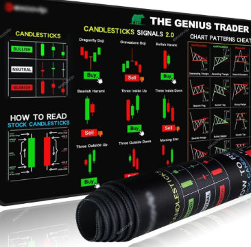 Stock Market Traders Reference Oversized Stain-Resistant Desk Mat
