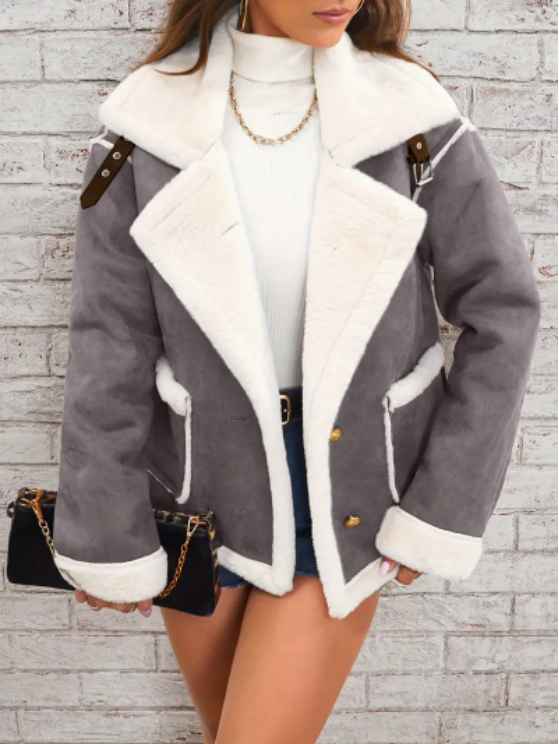Women's Lapel Plush Winter Jacket