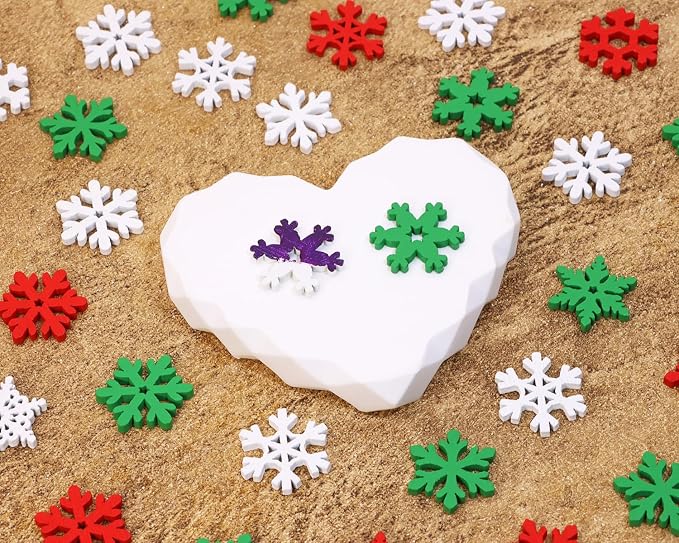 160-Piece Mixed-Color Wooden Snowflake Decorations