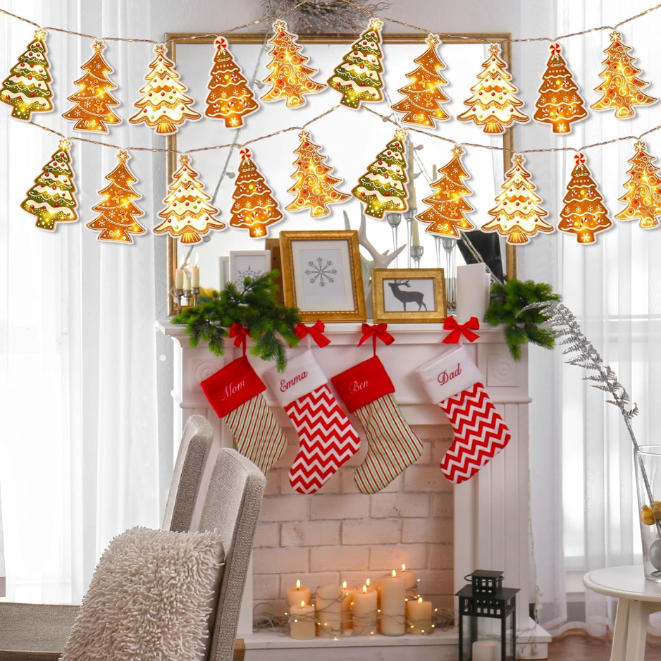 10FT 20 LED Christmas String Lights Gingerbread Tree Lights Decor