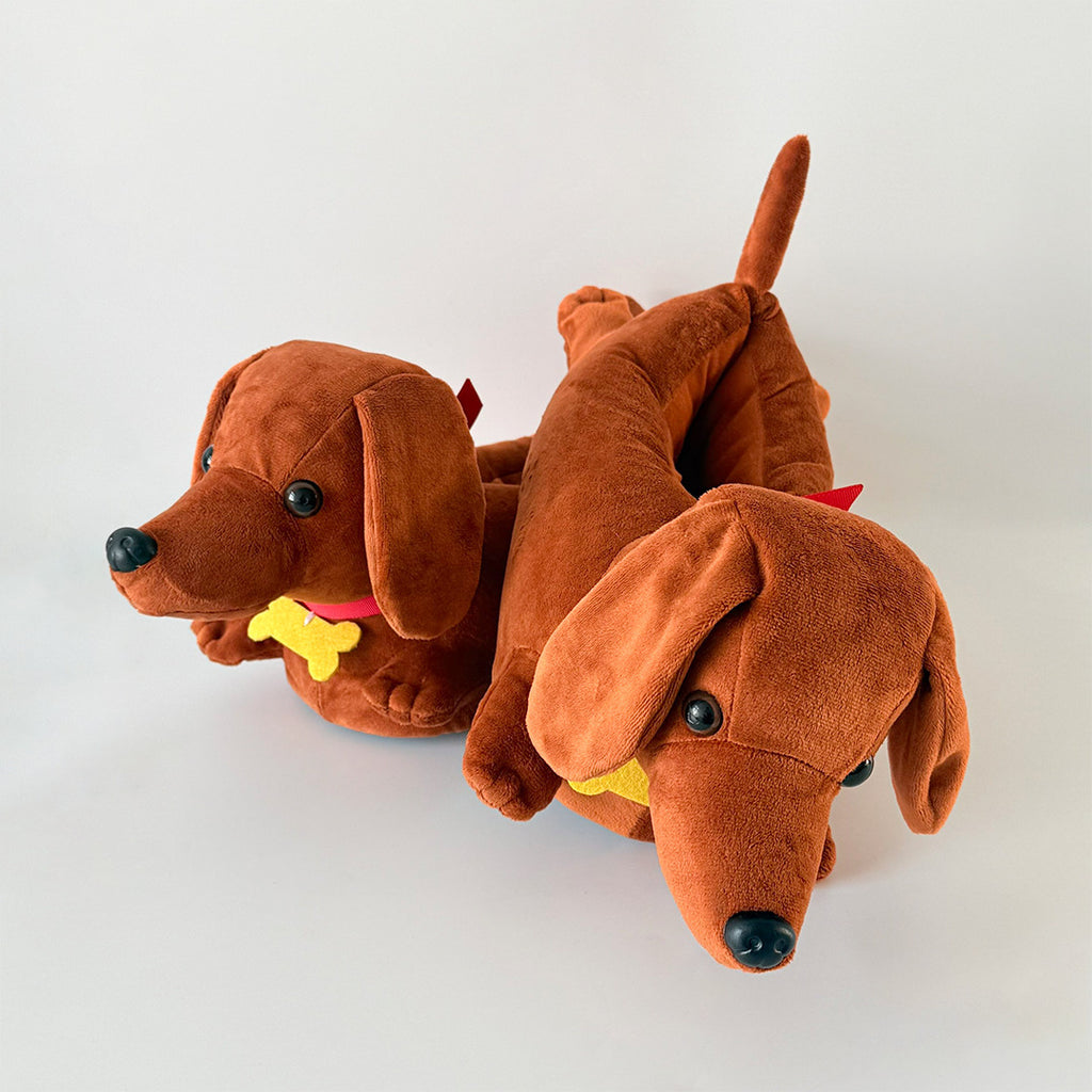 Dachshund Home Bedroom Winter Plush Slippers