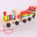 Wooden 3-Car Tractor Train Toy