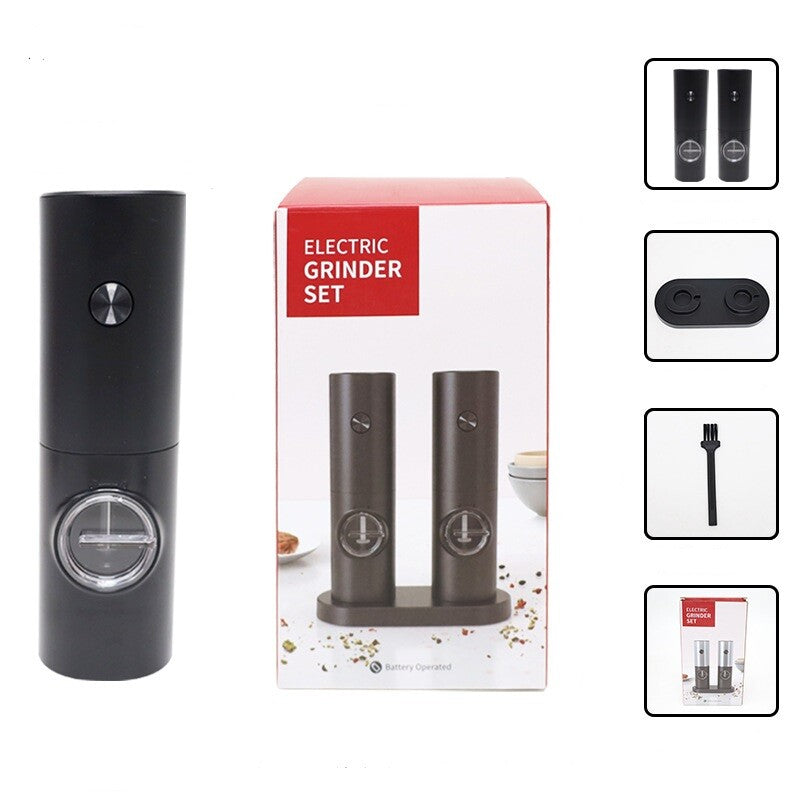 2x Electric Salt And Pepper Grinder LED Auto Mill Shaker Adjustable Coarseness