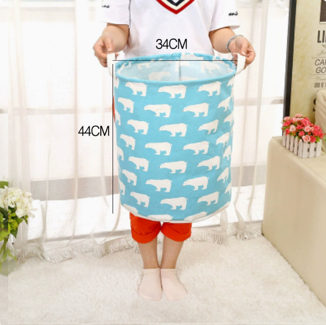 Large Capacity Cotton Linen Laundry Basket (1PC)
