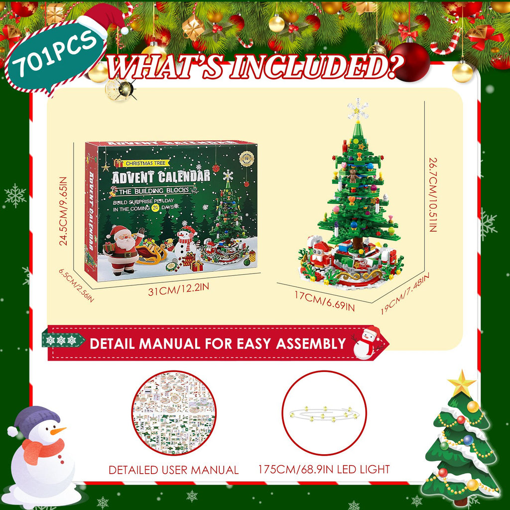 Christmas Tree Building Set with LED Light, Tabletop Decoration