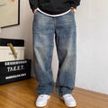 American-style Casual High-end Heavyweight Washed Vintage Jeans For Spring And Autumn