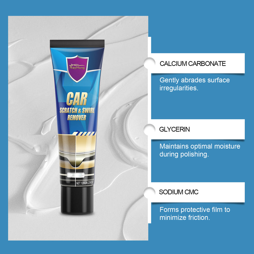 Car Scratch Remover Paste, Universal Auto Paint Scratch Repair Cream For All Car Colors, Remove Scratches, Water Marks & Swirl Marks With Sponge