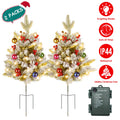 Solar Lighted Christmas Tree Urn Fillers, 2 pcs