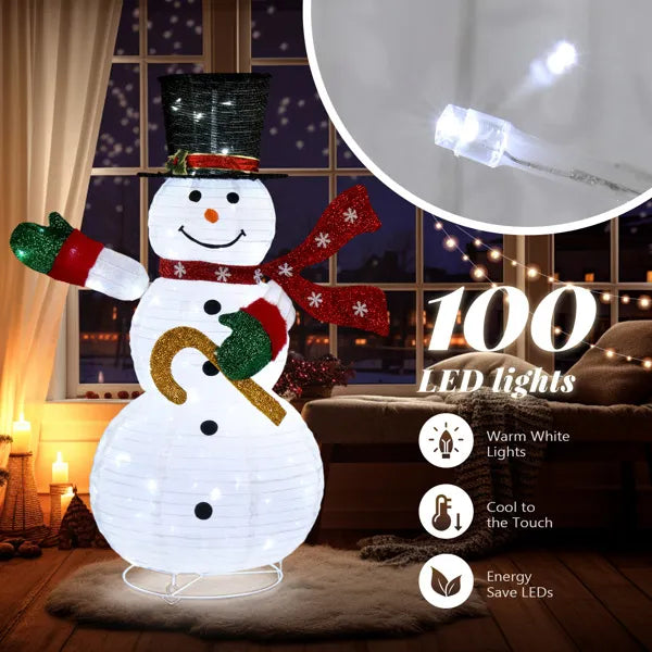 4 ft Lighted Pop-Up Snowman