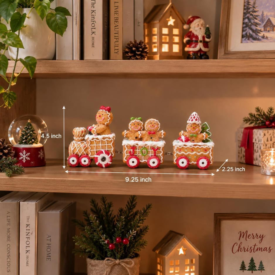 9.25-Inch Gingerbread Train Christmas Figurine