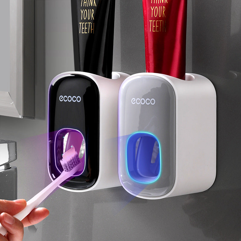 Wall-Mounted Toothpaste Dispenser and Cup Holder